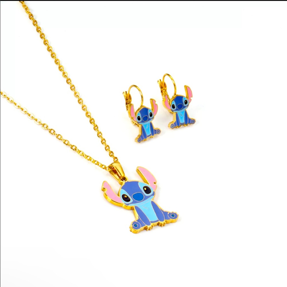 Kids stitch stainless steel jewelry set